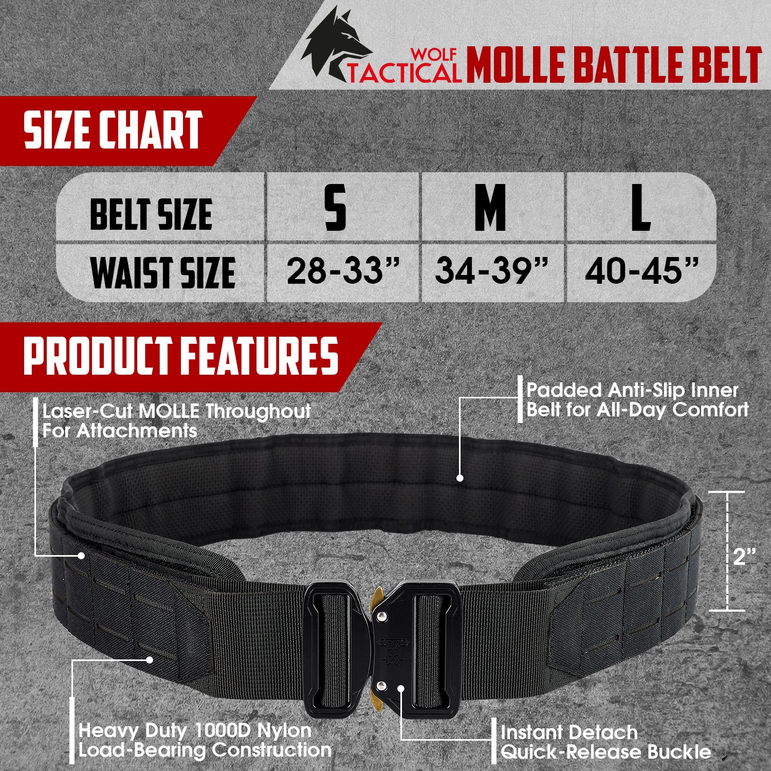 Military Tactical Belt, MOLLE Tactical Belt