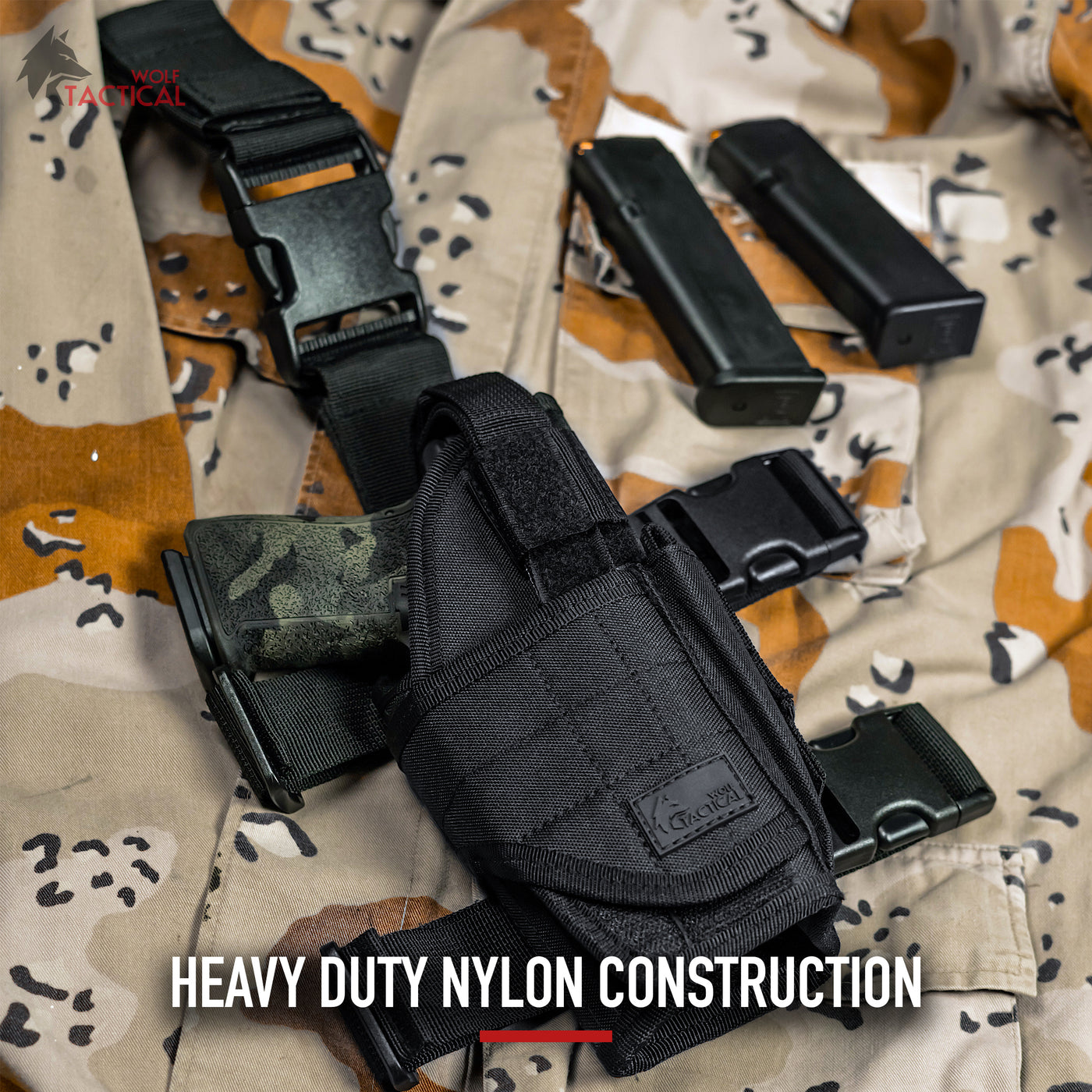Drop Leg Holster Right-Handed Tactical Thigh Holster with Magazine